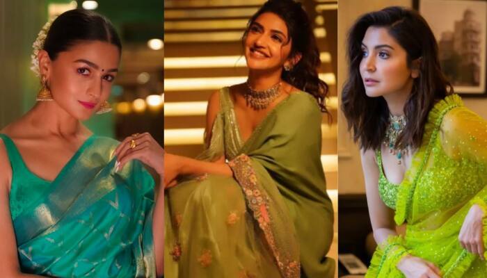 Hariyali Teej Tomorrow, July 27: Get Inspired By Green Saree Looks Of Alia Bhatt, Janhvi Kapoor, Anushka Sharma, Rekha, Kiara Advani And Sreeleela