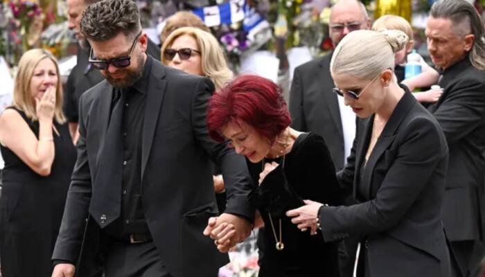 Ozzy Osbourne Funeral: Wife Sharon Osbourne Breaks Down, Daughter Aimee Makes Rare Public Appearance  - WATCH 