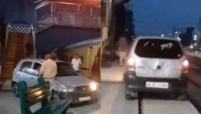 Train On Tracks, Car On Platform: Bizarre Scene Unfolds At Meerut Railway Station, Video Goes Viral | WATCH