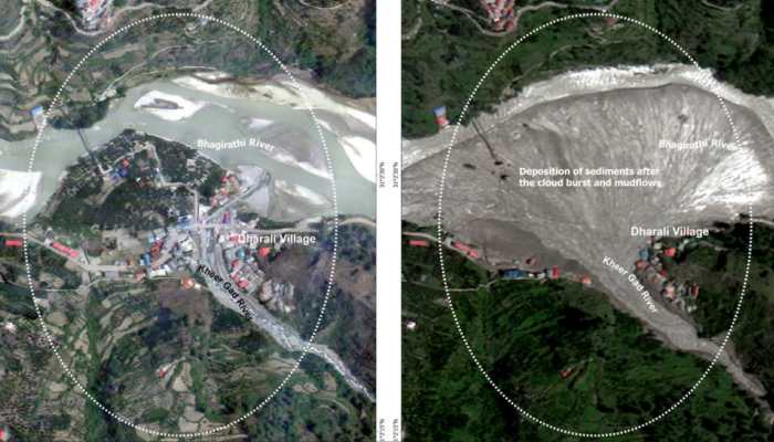 Before & After: ISRO Satellite Images Expose Scale Of Dharali's Flash Flood Catastrophe Before & After: ISRO Satellite Images Expose Scale Of Dharali's Flash Flood Catastrophe