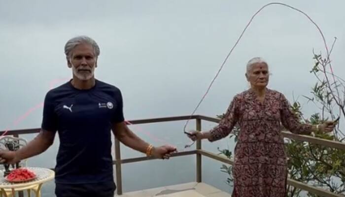 VIRAL VIDEO: Milind Soman's 86-Year-Old Mom Skips Rope Like A Pro, Internet Can't Belive Her Energy - WATCH 