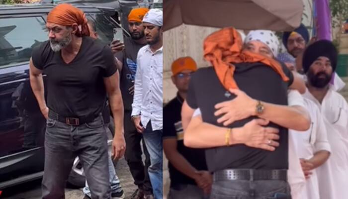 Shera's Father's Prayer Meet: Bobby Deol Hugs Salman Khan's Bodyguard - WATCH