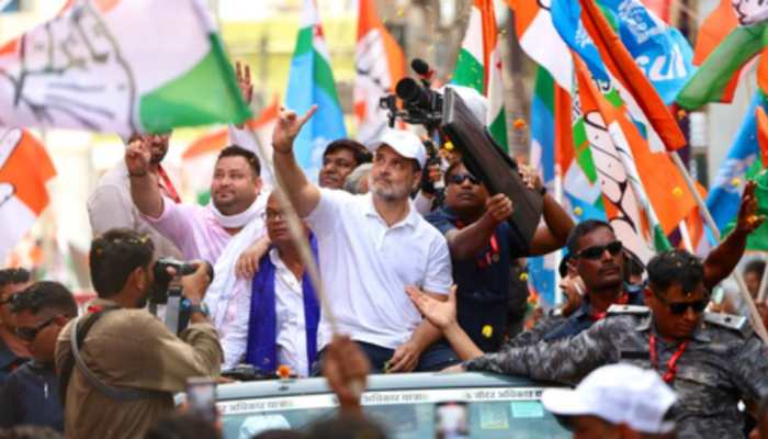 Bihar: 'Voter Adhikar Rally' Reaches Munger; Tejashwi, Rahul Slam CM Nitish Kumar, ECI