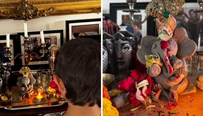 Ganesh Chaturthi 2025: Kareena Kapoor’s Son Jeh Crafts Ganpati Idol With His Tiny Hands, Offers Prayers 