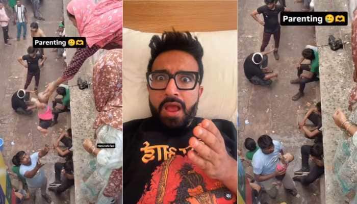 'Blinkit Se Mangvaya Hai Kya'?: Baby Tossed In The Air From Terrace To Man Arms, People React As Video Goes Viral