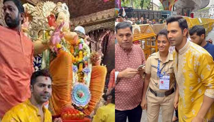 Ganesh Chaturthi 2025: Varun Dhawan Visits Lalbaugcha Raja, Meets Fans Outside Pandal