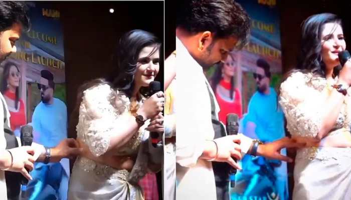 Bhojpuri Actor Pawan Singh Trolled For 'Inappropriately Touching Co-Star Anjali Raghav's Waist