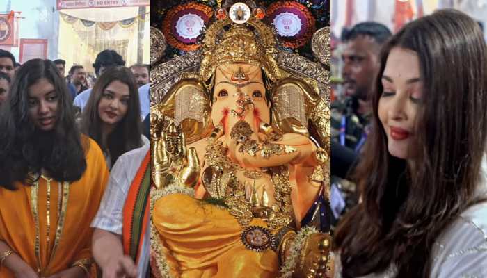 Aishwarya Rai, Daughter Aaradhya Bachchan And Mother Brinda Visit GSB Seva Mandal Ganpati Pandal - Watch