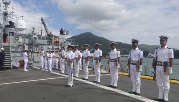Indian Navy’s Training Squadron Gets Ceremonial Welcome In Seychelles