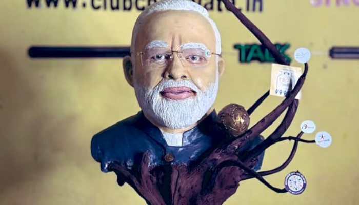 70 kg Life-Like Chocolate Sculpture Of PM Modi Made By Odisha Students As Tribute