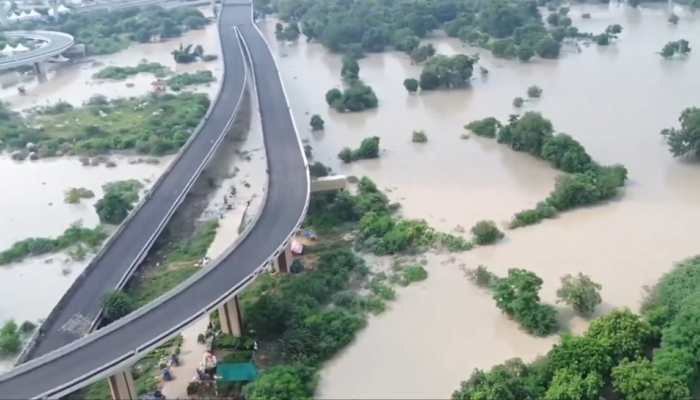 Delhi Flood Alert: Yamuna Recedes Marginally But Major Areas Remain Submerged | Drone Visuals