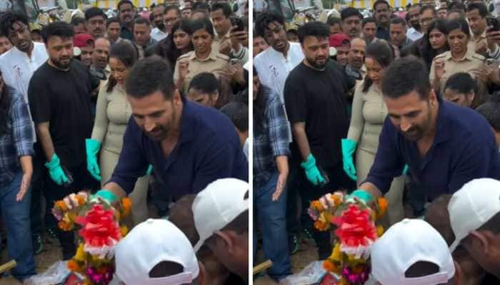 Akshay Kumar, Amruta Fadnavis Lead Post-Visarjan Beach Clean-Up At Juhu Beach