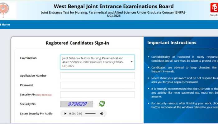 WBJEEB JENPAS UG Exam 2025: Registration Starts At wbjeeb.nic.in- Important Dates, Direct Link to Apply Here