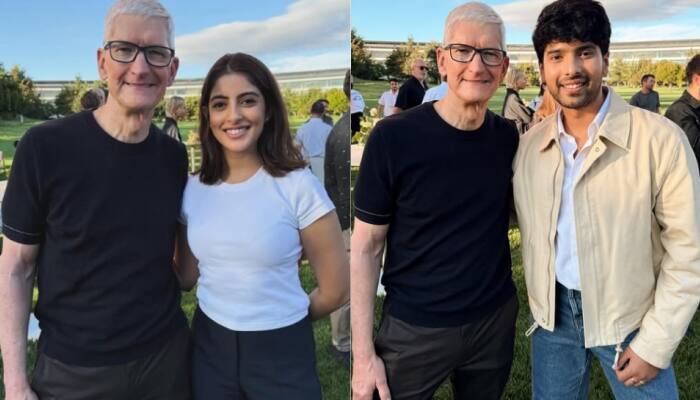 Navya Naveli Nanda, Armaan Malik Meet Apple CEO Tim Cook Ahead Of iPhone 17 Series Launch Event