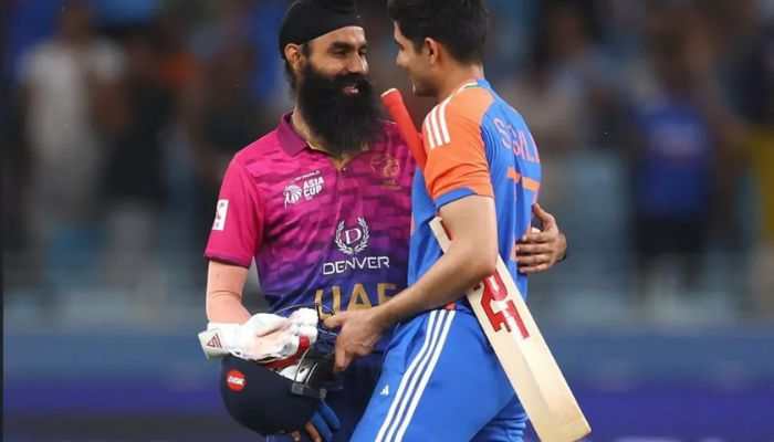 Shubman Gill’s Hug with UAE’s Simranjeet Singh After a Decade Lights Up India vs UAE Asia Cup 2025 Clash
