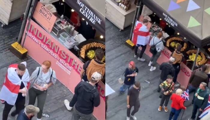 Anti-Immigration Protesters In London Caught Enjoying Onion Bhaji | WATCH