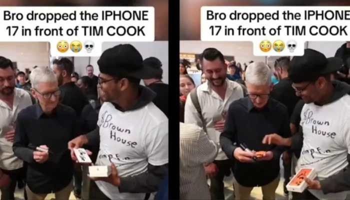 'iPhone 17 Drop Test' Goes Viral: Fan's Mishap In Front Of Tim Cook Stuns Social Media | VIDEO