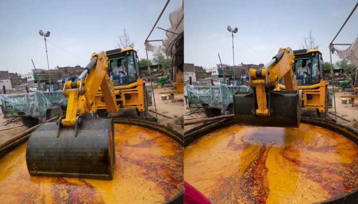 'Viral Video' Shows JCB Being Used To Stir Dal Makhni, Leaving Netizens Stunned