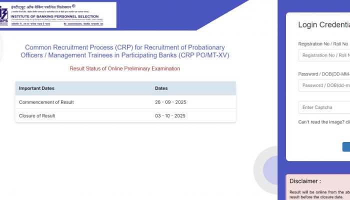 IBPS PO Prelims Result 2025 OUT At ibps.in- Check Direct Link To Download Here