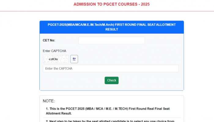 Karnataka PGCET Round 1 Seat Allotment Result 2025 Out At cetonline.karnataka.gov.in- Check Direct Link Here