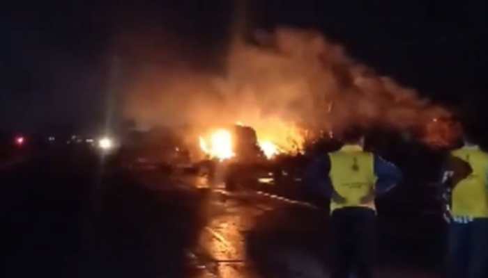 Rajasthan: One Killed As Chemical Tanker Collides With LPG Truck On Jaipur-Ajmer Highway | Watch