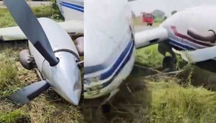 UP: Private Jet Loses Control During Takeoff In Farrukhabad, Passengers And Pilots Safe | Watch