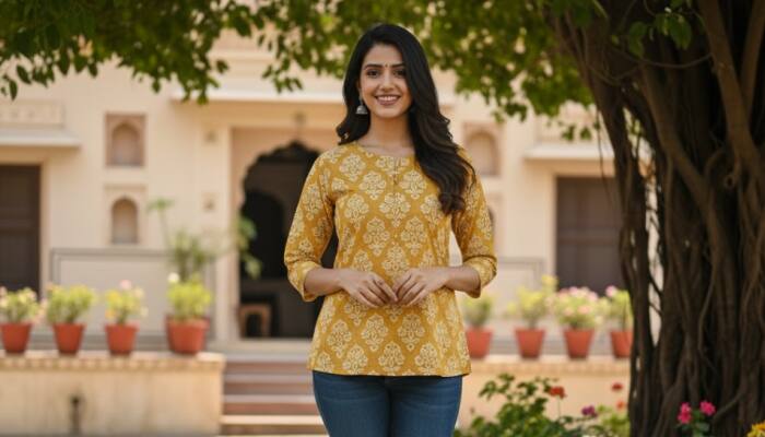 Best Elegant Everyday Short Kurtis on Myntra.