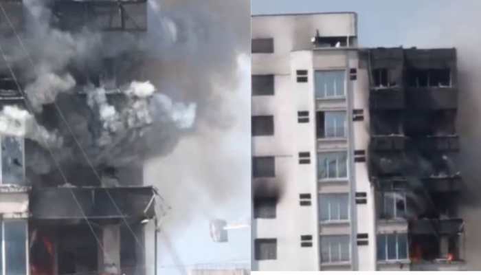 Level-II Fire Erupts At Commercial Building In Mumbai; People Stranded On Top Floor | VIDEO