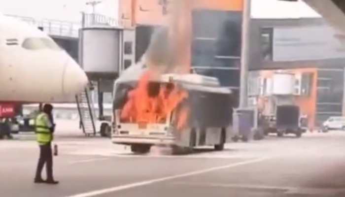 Bus Operated By Air India’s Ground Handler Catches Fire At Delhi Airport; No Injuries Reported