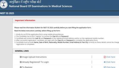 NEET SS 2025 Registration: Window Opens Today At natboard.edu.in- Check Direct Link And Exam Schedule Here