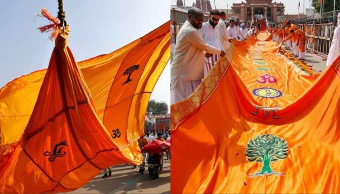 First Picture Of ‘Dharma Dhwaja’ Emerge Ahead Of Ayodhya Ram Mandir Dhwajarohan Ceremony