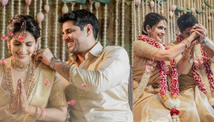 Bigg Boss Tamil Fame Samyuktha Shan Marries Former CSK Cricketer Aniruddha Srikanth In A Grand Traditional Ceremony