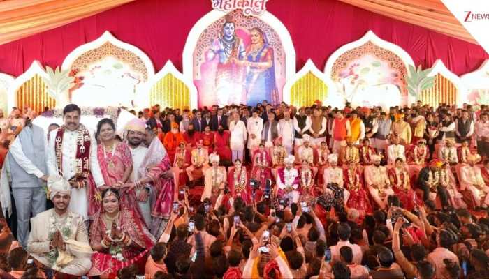 MP CM's Son Marries In Mass Wedding With 21 Couples; Governor And Union Ministers Attend Social Harmony Event In Ujjain | Watch