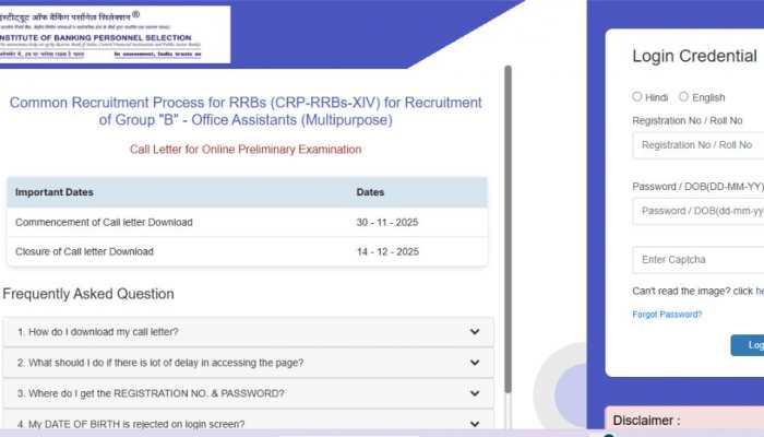 IBPS RRB Clerk Prelims Admit Card 2025 OUT At ibps.in- Check Direct Link To Download Hall Ticket Here