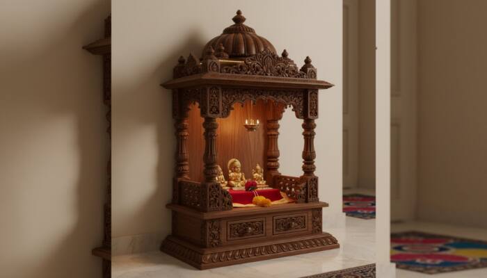 Beautiful Wooden Pooja Mandirs to Bring Peace, Devotion &amp; Style to Your Home 