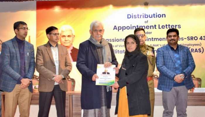 LG Manoj Sinha Hands Over Jobs To Terror Victim Families In Kashmir