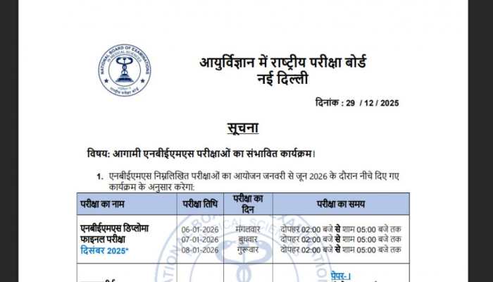 NBEMS Exam Schedule 2026 OUT At natboard.edu.in: Check Tentative Exam Dates For FMGE, GPAT And Other Exams Here