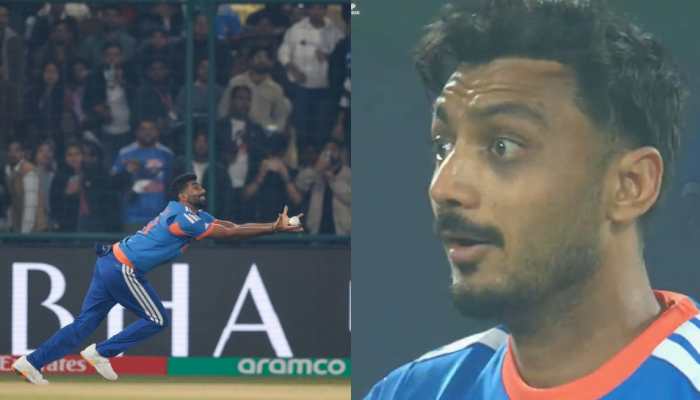 Jasprit Bumrah's stunning catch vs Namibia leaves Axar Patle in awe - WATCH
