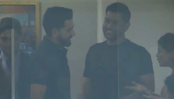 Dhoni, Rohit share warm hug during IND vs ENG T20 WC 2026 semi-final - WATCH