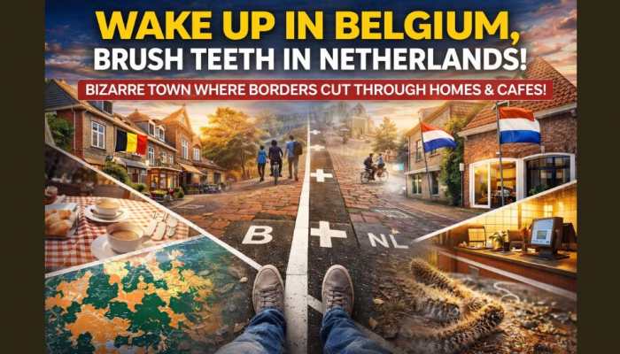 The town where you can brush your teeth in Belgium and sleep in Netherland