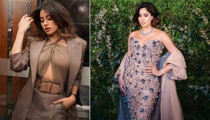 Janhvi Kapoor looks sensational in business-casual chic dress, corset gown in short hairdo; her watch has 40 diamonds!
