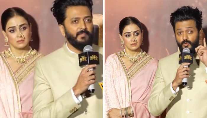 Genelia Deshmukh turns emotional at Raja Shivaji trailer launch
