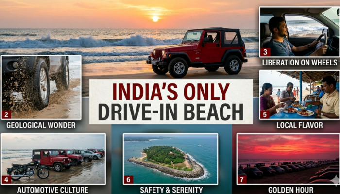 India's only drive-in beach, where you can legally drive in Ocean