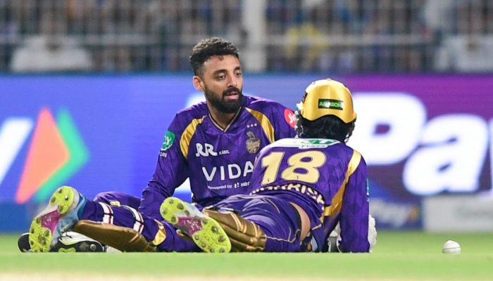 IPL 2026: Varun Chakravarthy collides with Angkrish Raghuvanshi- Watch video