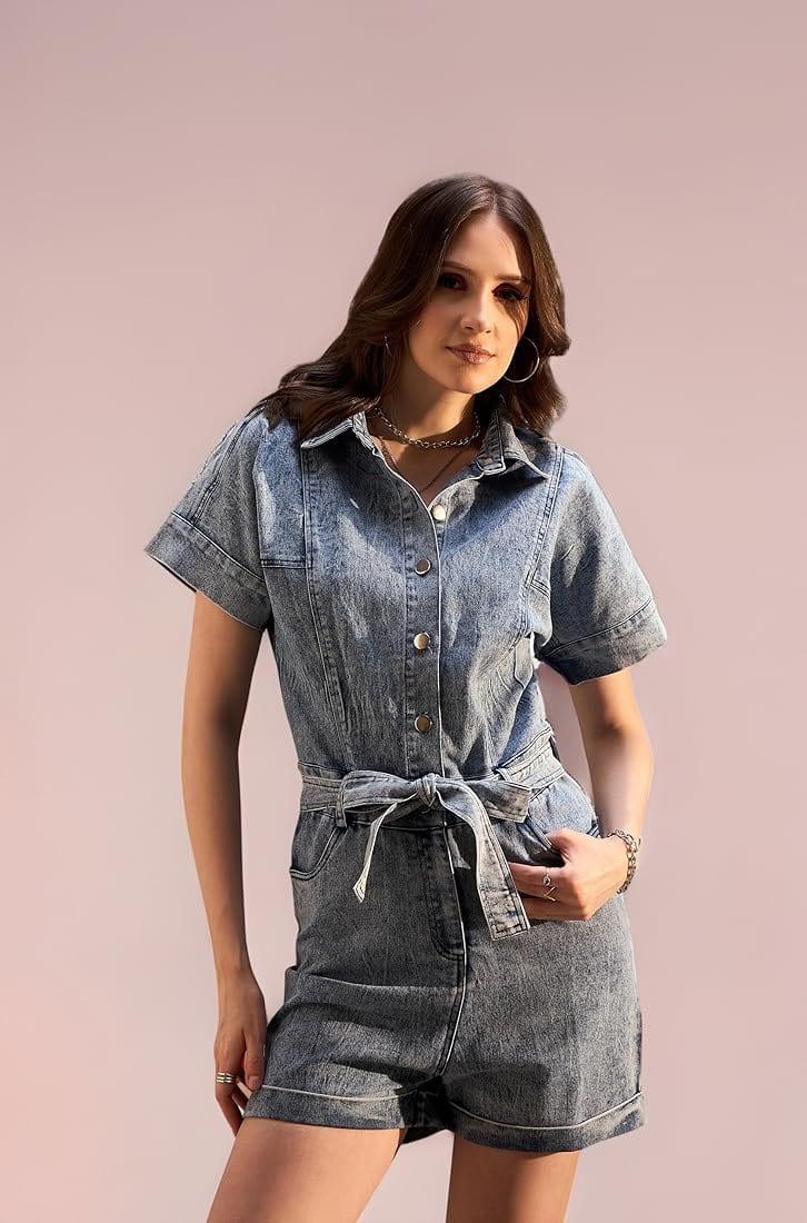 StyleStone Denim Playsuit