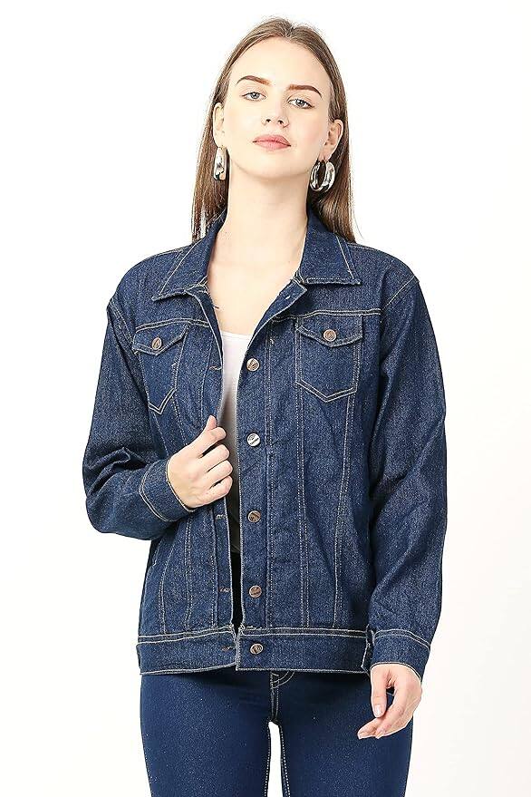 Stylemyth - fashion point Women Denim Solid Blue Full Sleeve Casual Jacket