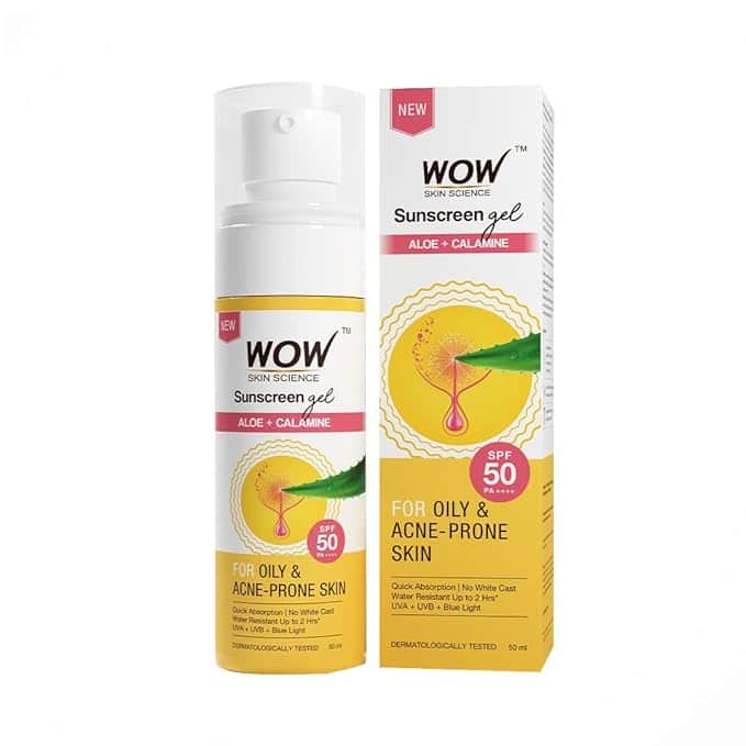 WOW Skin Science Sunscreen Gel For Oily &amp; Acne-Prone Skin | SPF 50 PA++++