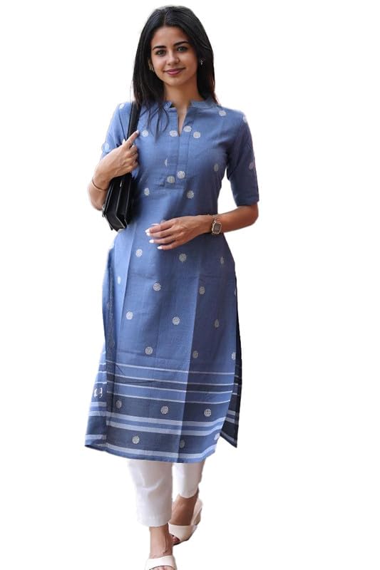 Sun Fashion And Lifestyle Women's Reyon Slub Printed Long Kurta