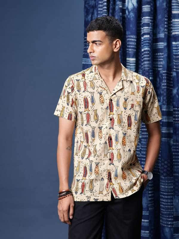 Taavi Animal Printed Cotton Shirt Taavi Animal Printed Cotton Shirt