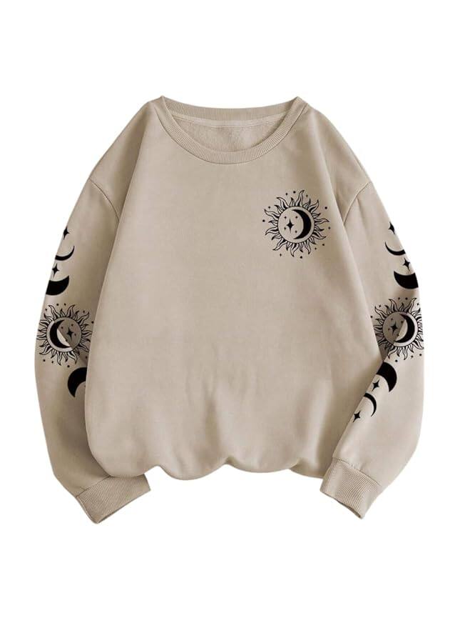 TAGAS Women's Sun &amp; Moon Print Sweatshirt